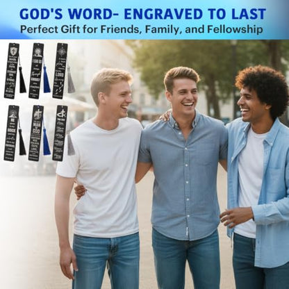 kilofly 6 Pcs Religious Christian Gifts Bible Verse Scripture Quotes Bookmarks, Strength - style: Blk - Strength