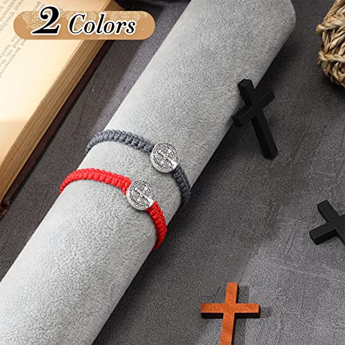 Fumete 2 Pcs Saint Benedict Medal - color: Red, Gray