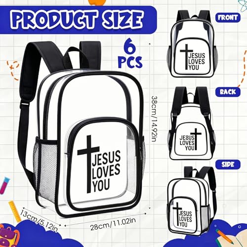 Amylove 15 Inches Clear Christian Backpack Bulk for School Kids