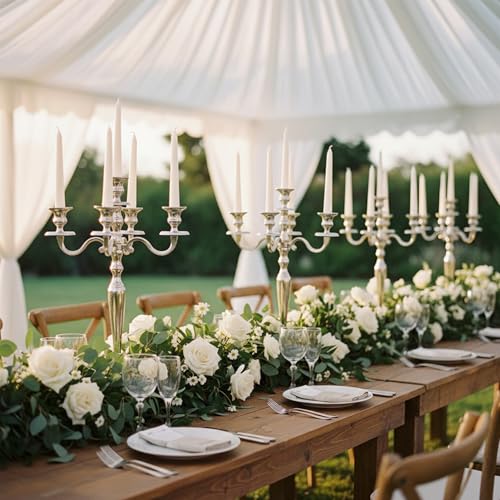 4 Pack White Taper Candles丨Taper Candles 10 Inch Dripless丨Unscented & Smokeless Candlesticks Bulk丨7-8 Hours Long Burning Tall Candles丨Ideal for Christmas Weddings Parties Dinner - color: White, size: 4 Pack Taper Candle
