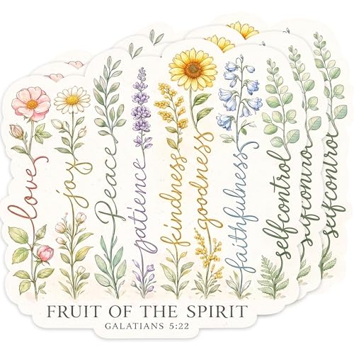 [3 PCS] Fruit of The Spirit Sticker Floral Bible Verse Design for Tumbler - color: Fruit of the Spirit