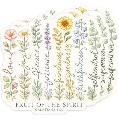[3 PCS] Fruit of The Spirit Sticker Floral Bible Verse Design for Tumbler - color: Fruit of the Spirit