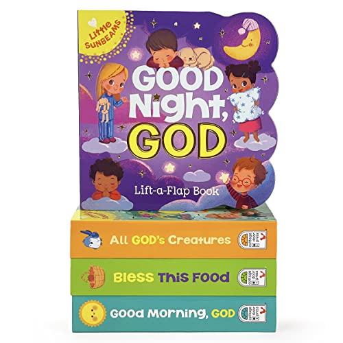 Little Sunbeams Religious Lift-A-Flap 4-Book Set for Babies and Toddlers, Ages 1-5