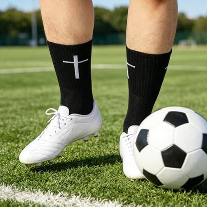 6 Pairs Christian Cross Socks Prayer Stockings with Bible Verse for Church & Daily Wear Christian Gift for Christmas - color: Philippians 4:13 - Black