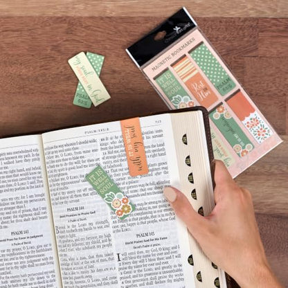 Christian Art Gifts Magnetic Scripture Bookmark/Pagemarker Set for Women - color: It is Well With My Soul