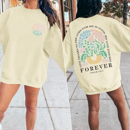 KEEVICI Women Christian Jesus Faith Sweatshirts Bible Verse Flower Floral Sweatshirt Religious God Graphic Oversized Hoodie - color: Apricot, size: XX-Large