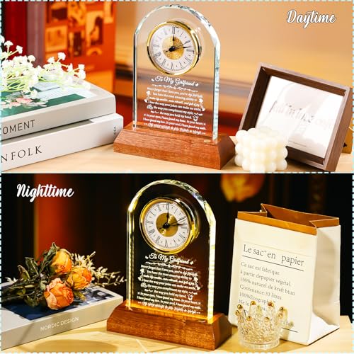 Arikyrist Glass Clock Gifts for Girlfriend from Boyfriend on Anniversary - color: Girlfriend