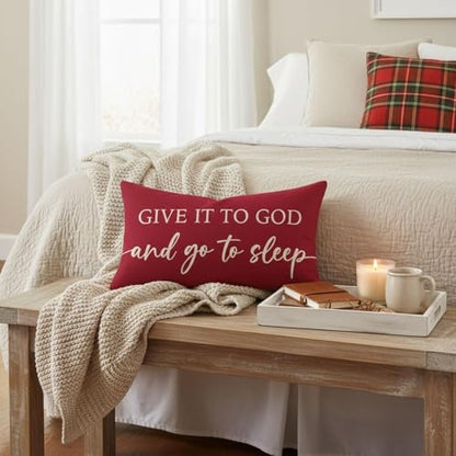 Decorative Throw Pillow Covers 12x20 Inch Set of 2 – Crimson Red - color: Crimson Red
