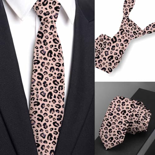 funny Ties for Men Business Novelty Men's Neckties for Festival Holiday Party Valentine's Day Wedding Christmas - color: Leopard Skin