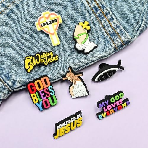 Cute Pins Bulk, Funny Lapel Badge Pins Rubber Brooch Pins for Backpacks, Hats, Bags - style: Jesus-20PCS