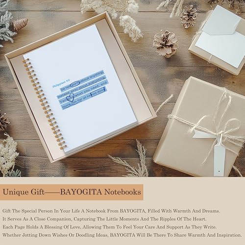 Blue Bible Verse Notebook - Blue Christian Journal, Preppy Christian Spiral Notebooks, Prayer Bible School Supplies Notebooks, Preppy Christian Gifts, Coworker Gifts, 5.5x8.3 Inches - color: Blue Christian