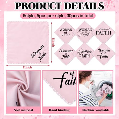 HunnmingRe Christian Handkerchief for Women Inspirational Gifts Bulk Inspirational Religious Bible Verse Handkerchief - style: Woman of Faith