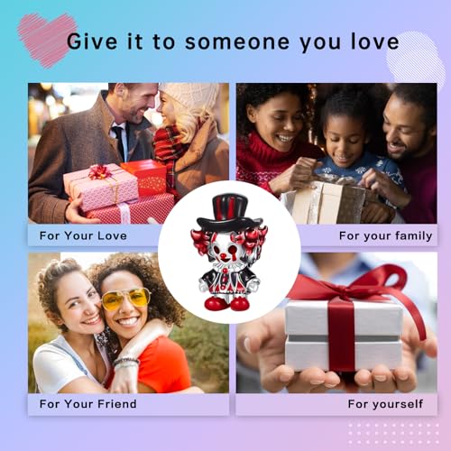 LUXILLA 925 Sterling Silver Charm Golden Family Tree Sparkling Cross Cute Dragon Charms Fits Bracelets Necklace Pendant Bead Jewelry Gift for Women Family Friends - color: Clown Charm