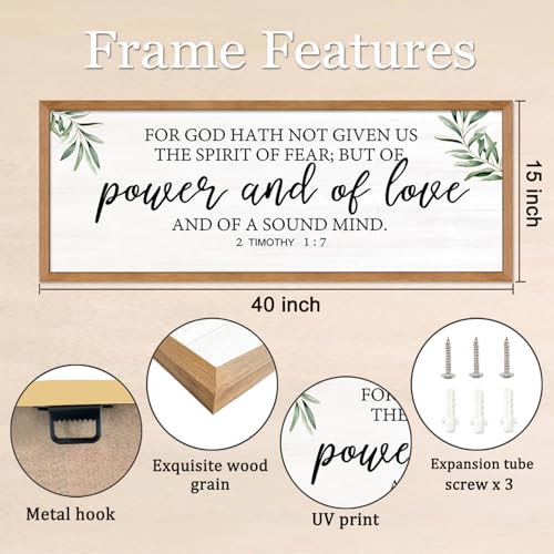 Foutcheou For God Hath Not Given Us Spirit of Fear Wall Art 40"x15" Wood - color: For God Hath Not Given Us Spirit of Fear Wood, size: 40"L x 15"W