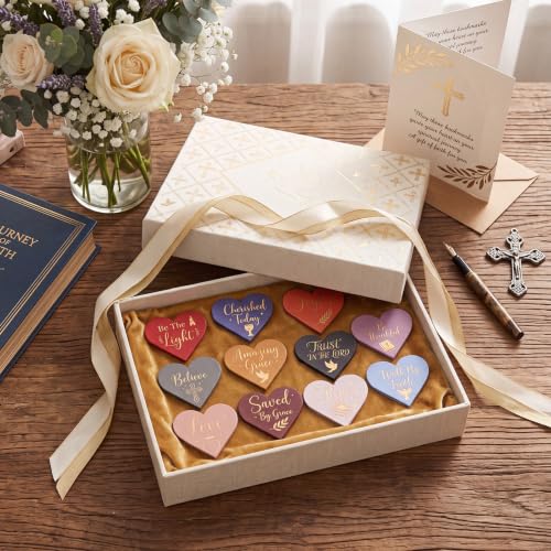Resurhang 112 Pcs Christian Heart Magnetic Bookmarks Bible Verses Bookmarks Christian Gift for Women Men Inspirational Religious Motivational Page Clips for Club Church Book Lovers Reading Gifts - style: Christian