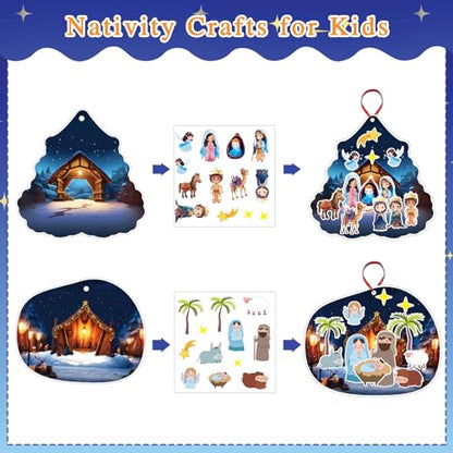 FaCraft Make a Nativity Scene Stickers - 24pcs Nativity Crafts for Kids - color: B-24PCS