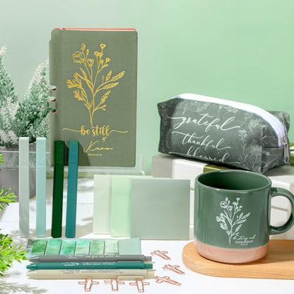 Reallnaive 25 Pcs Bible Study Journaling Supplies Kit for Women, Green - color: Green, style: Bible verse