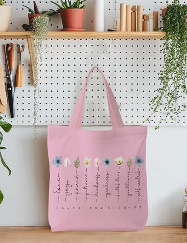 Bible Bags for Women, Christian Tote Bag, Gifts for Christian Women - color: Pink