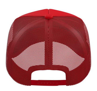 Half Hood Half Holy Tshirt Christian Jesus Ghetto God Funny Trucker Hat with Adjustable Mesh Back - color: Red