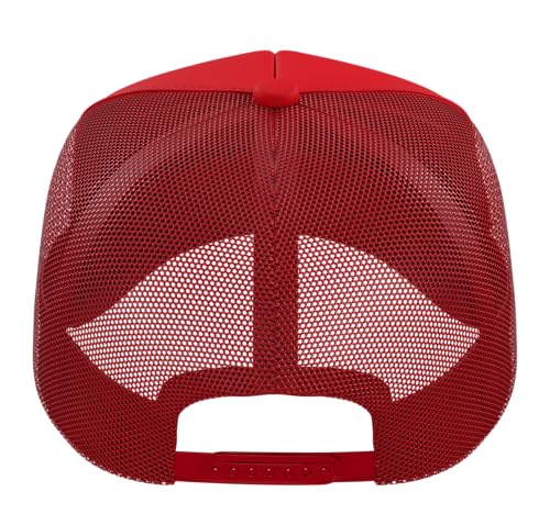 Romans 8:28 Bible Verse Flowers Cross Christian Women Trucker Hat with Adjustable Mesh Back - color: Red