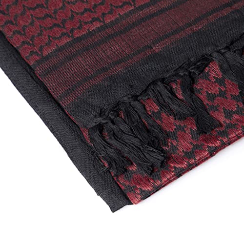 Aonal Military Shemagh Tactical Desert Scarf, Keffiyeh Scarf for Men - color: Red