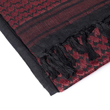 Aonal Military Shemagh Tactical Desert Scarf, Keffiyeh Scarf for Men - color: Red