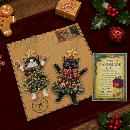 Christmas Ornaments 2026, Cat Ornaments for Christmas Tree - color: Set 2 Cat Christmas