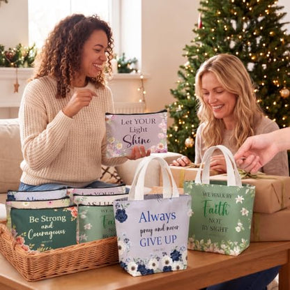 24 Pcs Christmas Christian Gift Bible Verse Tote Bag - style: Morandi