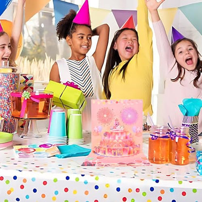 3D pop-up music birthday card - LED Light Cake Greeting Card - color: Cake - Pink