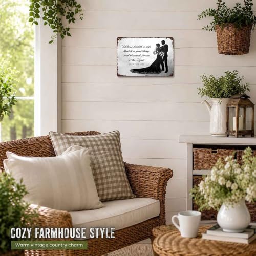 Wedding Couple Bible Verse Metal Sign 8 x 12 Inch