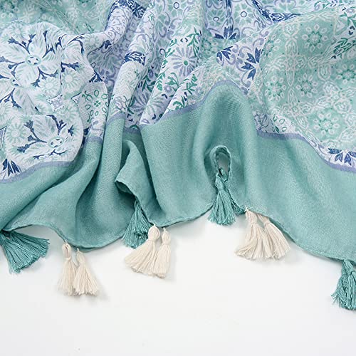 Yeieeo Boho Scarf for Women Lightweight Floral Printed Scarf Fall Winter Fashion Fringed Shawl - color: Floral 33