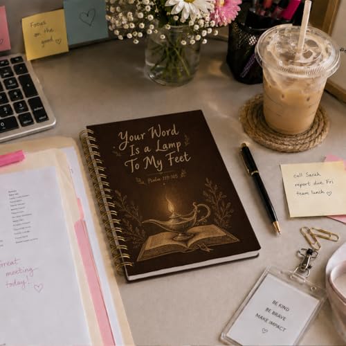 IORAFOUDUO Bible Journal for Women, Vintage Christian Notebook, 5.5x8.3 - color: Lamp