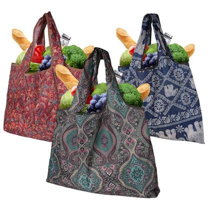 Large Foldable Grocery Bag Set of 3 Reusable Shopping Bags