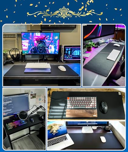 KTRIO Large Gaming Mouse Pad Desk Mat for Gamer, 31.5" x 11.8", Black, XL - color: Black Stealth, size: 31.5l X 11.8w Inches