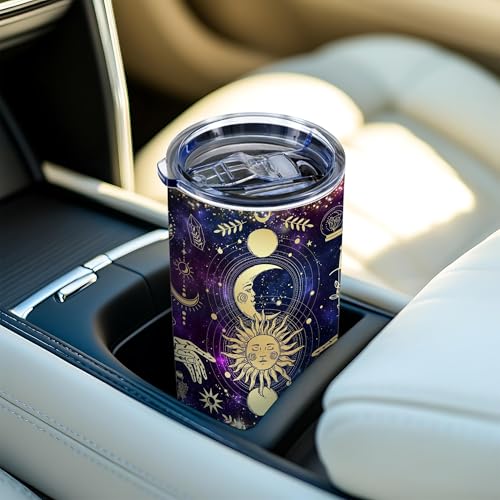 20oz Goth Witchy Moon Phase Insulated Stainless Steel Tumbler with Lid - color: Goth Moon