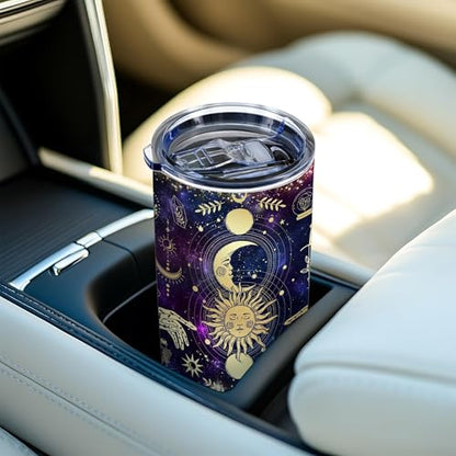 20oz Goth Witchy Moon Phase Insulated Stainless Steel Tumbler with Lid - color: Goth Moon