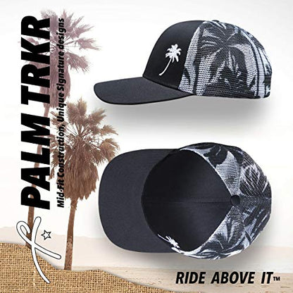 Grace Folly Trucker Hat for Men or Women- Many Cool Designs - color: Palm Tree- Mesh Print
