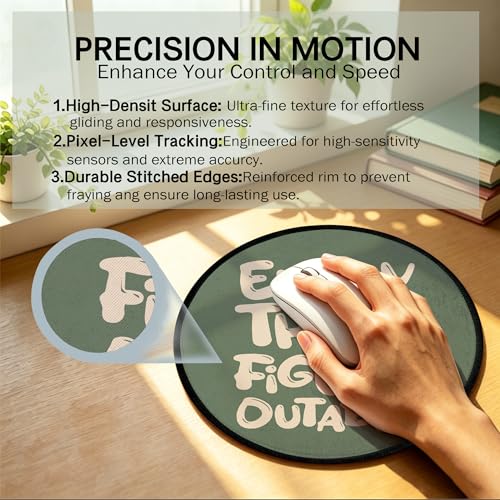 Everything is Figureoutable Inspirational Green Round Mouse Pad 8.6x8.6in - color: Figureoutable Mouse Pad