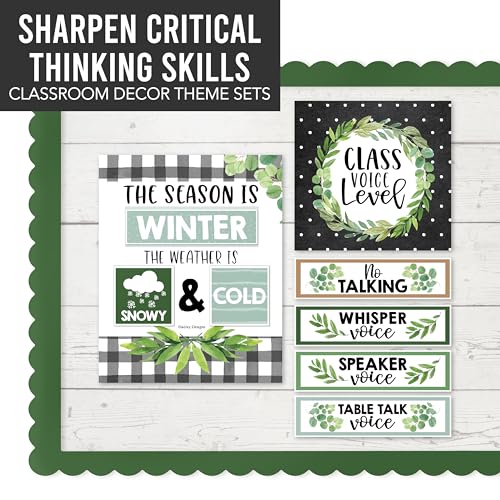Classroom Calendar Set Bulletin Board Decorations, 98pc School Calendar Set - color: Farmhouse Classic