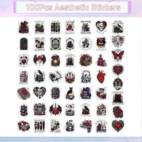 100Pcs Gothic Dark Romance Stickers Spicyy Bookish Bookworm Decals - color: 100pcs Dark Romance 877