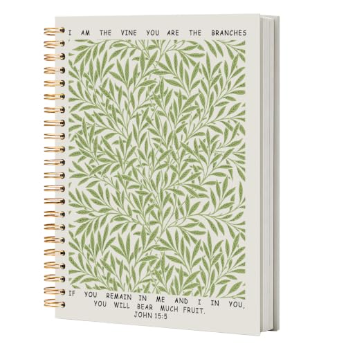 Green Botanical Christian Notebook Journal, 5.5x8.3 - color: white-Green Botanical