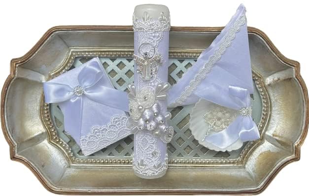 Set de Vela para Buatizo 100% Artesanal para Niño y Niña/Regalo sorpresa de Bolos (Tiempo limitado)