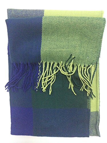 Wander Agio Women's Fashion Long Shawl Big Grid Winter Warm Lattice Large Scarf - color: Green