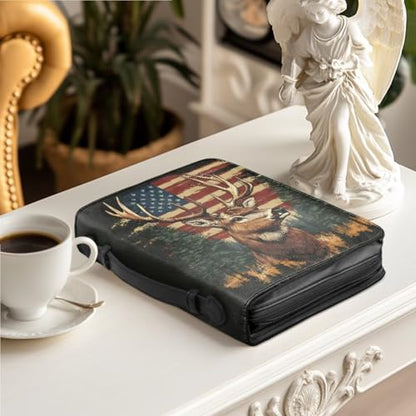 Bible Cover Case for Women Men Large Size Bible Holder with Bookmark Bible Carrying Case ladies Bible Bag,Size M-2XL - color: American Flag, size: Medium