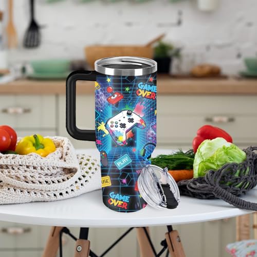 Christian Gifts for Women 40oz Tumbler - Insulated Travel Mug with Handle (Gamer, 40 Ounces) - color: Gamer