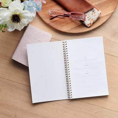 Christian Art Gifts Spiral Notebook: Goodness and Love - Psalm 23:6, Gifts for Women, Prayer Journal, Christian Journal, 128 Lined Pages w/Scripture, Soft Cover, Floral, White (8.5" x 5.9")