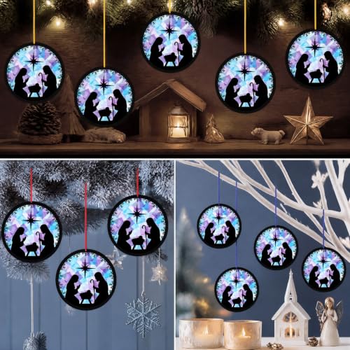 Motipuns 32 Pcs Nativity Suncatcher Craft Kit, Sunday School Christmas - style: Nativity