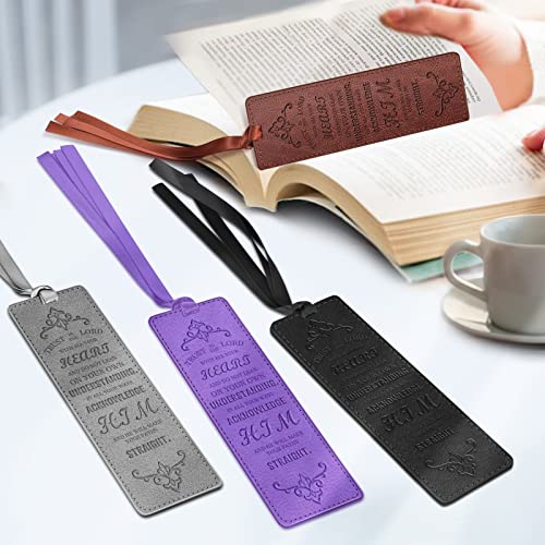 FINPAC Leather Bible Bookmarks, Bible Verse Book Markers - color: Violet
