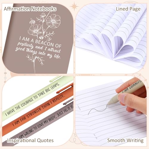 Mooliwe 96 Pcs Affirmation Notebooks Pens Bulk Gifts, Gratitude,Fresh - style: Fresh