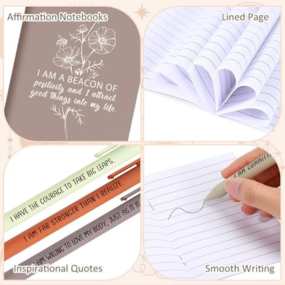 Mooliwe 24 Pcs Affirmation Notebooks Pens Bulk Gifts, Gratitude,Fresh - style: Fresh